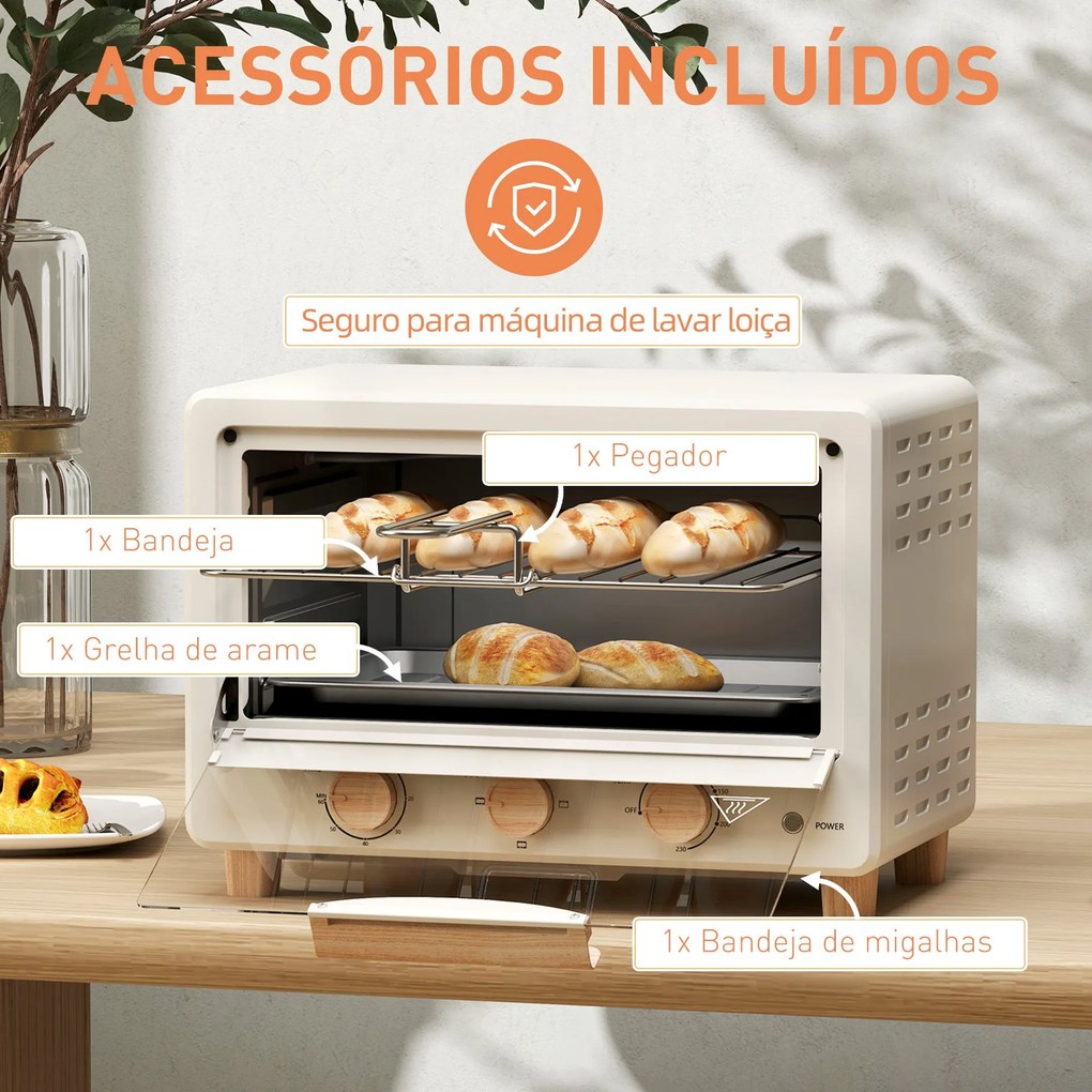 Forno Elétrico de Mesa Mini Forno de 16L Forno Elétrico com Porta de V
