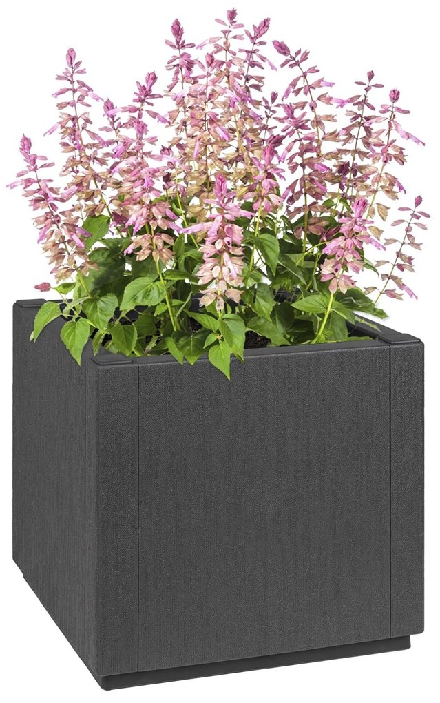 Jardineira Cinza Escuro vidaXL 36x36x35 cm em PP