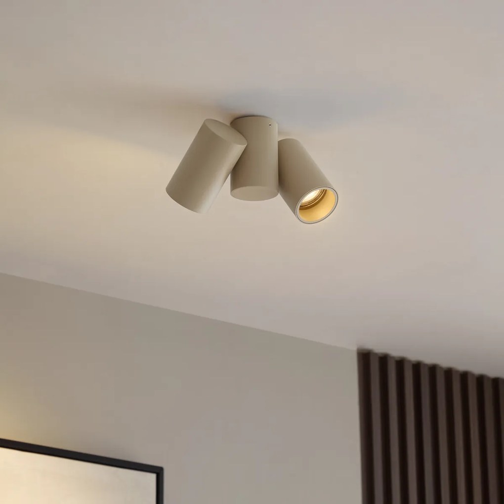 Foco de teto moderno orientável de 2 luzes taupe - Michael