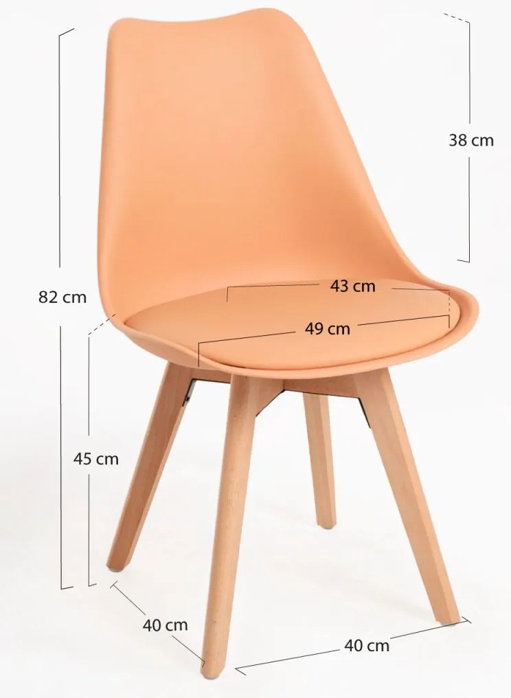Pack 4 Cadeiras Synk Basic - Laranja claro