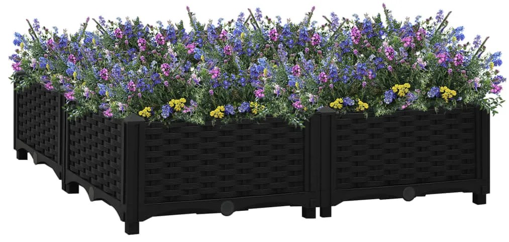 vidaXL Canteiro elevado 80x80x23 cm polipropileno