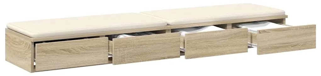 Cômoda vidaXL Carvalho Sonoma 135x36,5x16,5 cm em madeira laminada