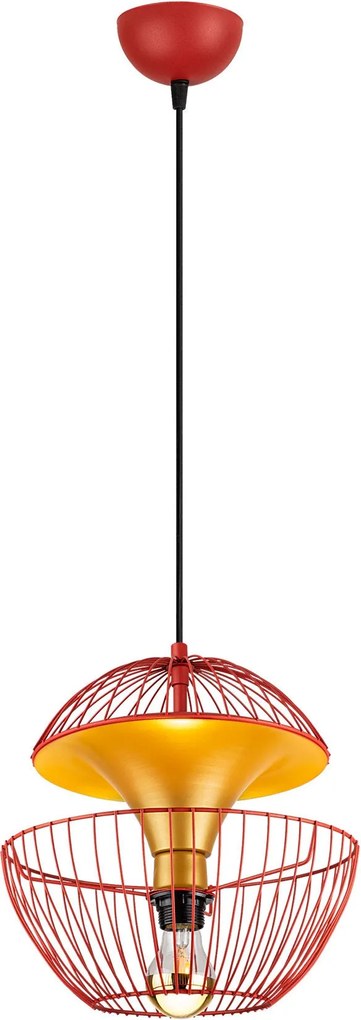 Candeeiro de Teto Telmander – Vermelho – 30 x 30 x 45-135 cm
