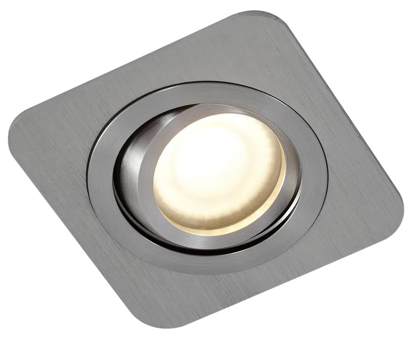 Conjunto de 6 focos embutidos arredondados cor de bronze GU10 50mm ajustáveis IP44 - Alberto Moderno