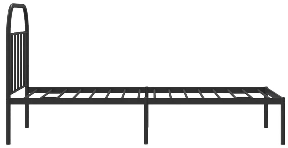 Estrutura de cama com cabeceira 80x200 cm metal preto