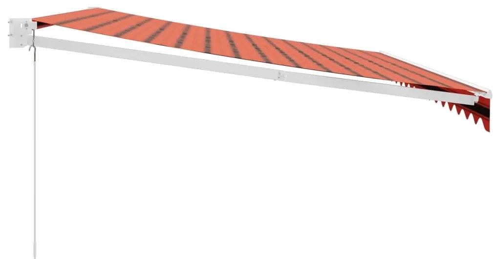 Toldo retrátil 4,5x3 m tecido e alumínio laranja e castanho