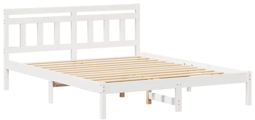 Estrutura da Cama Branco 160 x 200 cm Madeira de pinho maciça