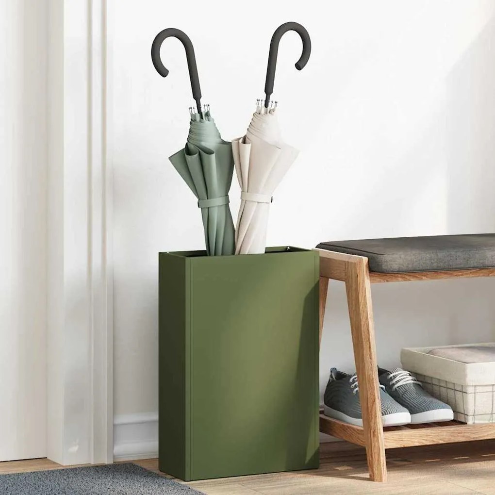 vidaXL Suporte de guarda-chuva verde-azeitona da - 28x12x41 cm - Feito de aço