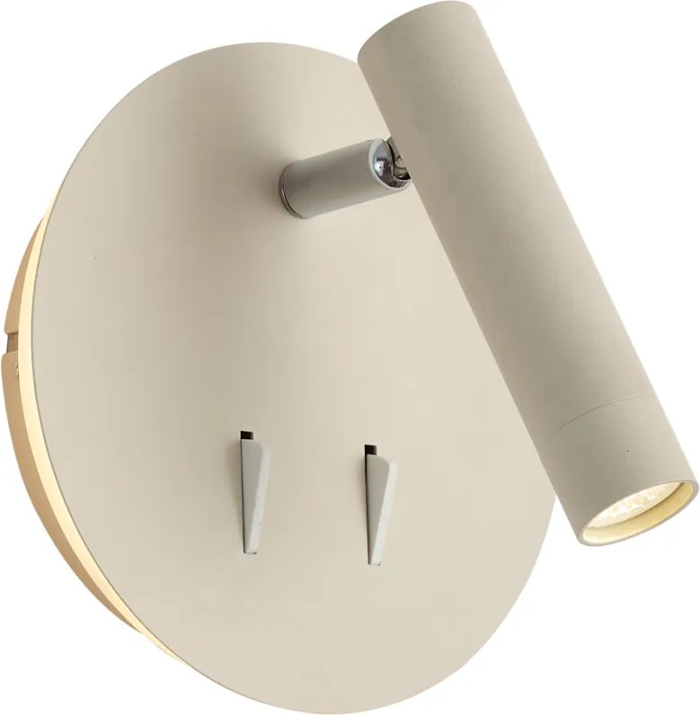 Candeeiro de Parede Moderno Bege Incl. LED com USB-C - Croft