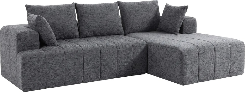 HOMCOM Sofá de 3 lugares em L com otomana, sofá-cama Chenille-Cloud conversível com estofamento de molas, Cinza | Aosom Portugal