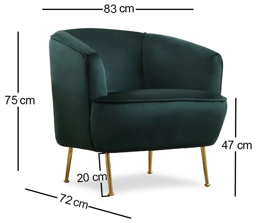 Cadeira Wing Piccoli – Verde – 83x75x72 cm