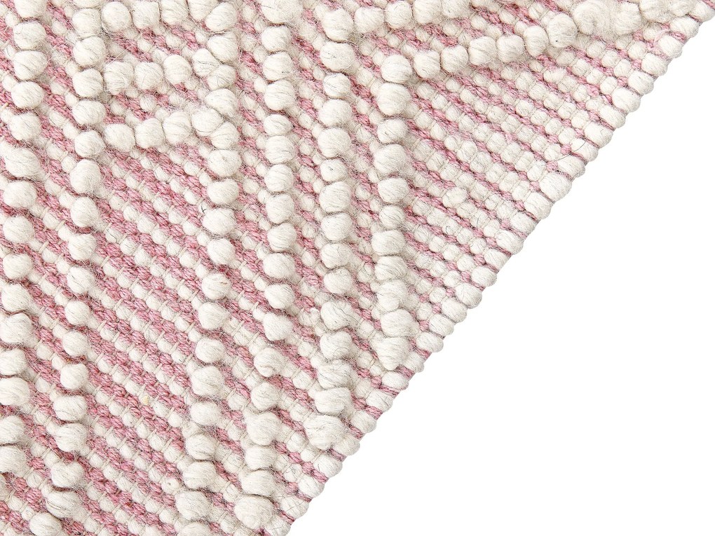Tapete em lã rosa pastel 160 x 230 cm ADANA Beliani