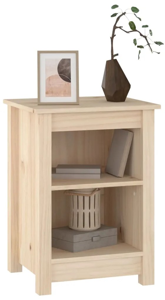 Mesa de cabeceira 40x35x55 cm madeira de pinho maciça