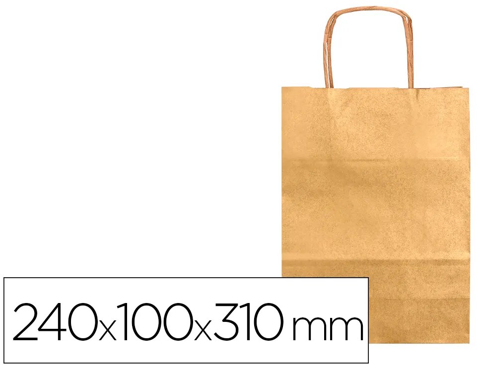 Bolsa Kraft Q-Connect Ouro Asa Retorcida 240x100x310 mm