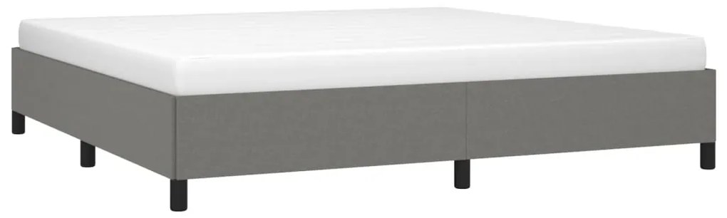 Estrutura de cama sem colchão 200x200 cm tecido cinzento-escuro
