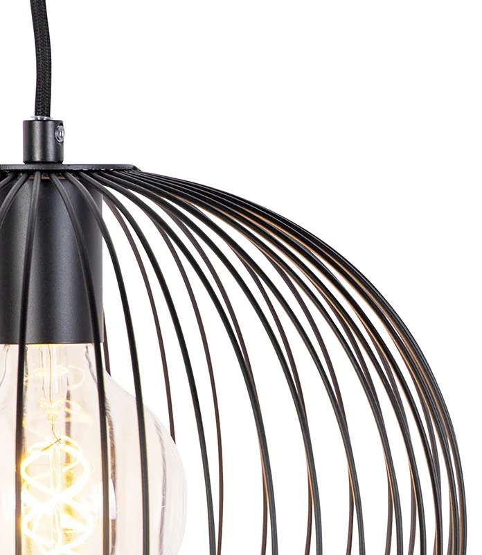 Candeeiro de suspensão design preto - Wire Dough Design
