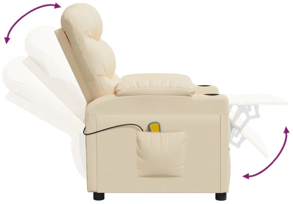 Poltrona de massagens tecido cor creme