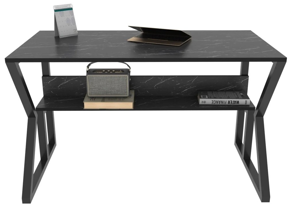 Secretária Wake – Mármore Preto – 120x72,8x60 cm