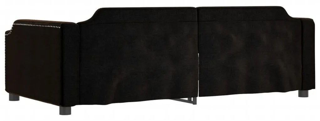Sofá-cama com gavetão 90x190 cm tecido preto