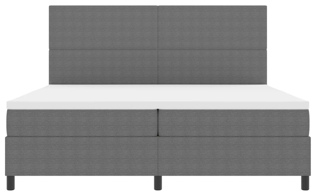 Cama Box Spring com Colchão Cinza Claro 200x200 cm Tecido de Corduroy