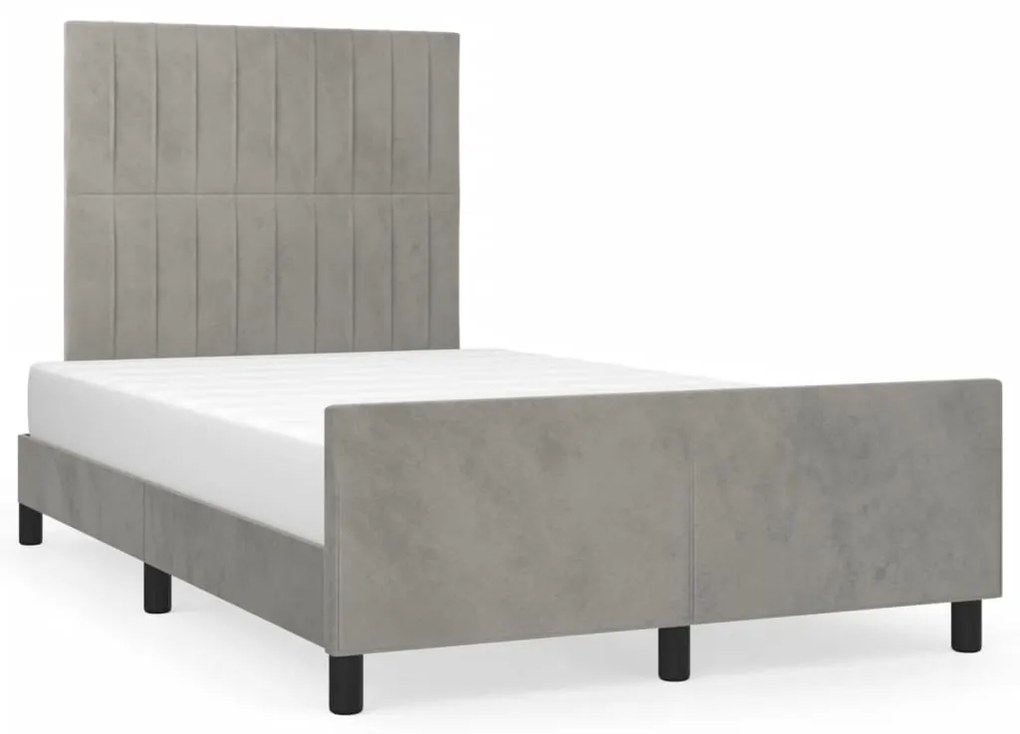 vidaXL Estrutura de cama sem colchão cinza claro Veludo