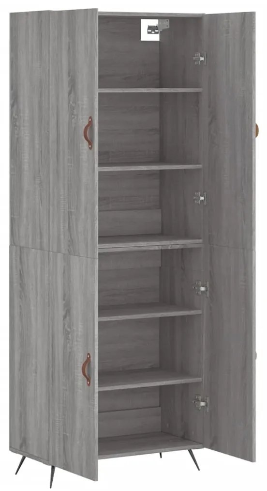 Armário alto 69,5x34x180 cm derivados de madeira sonoma cinza
