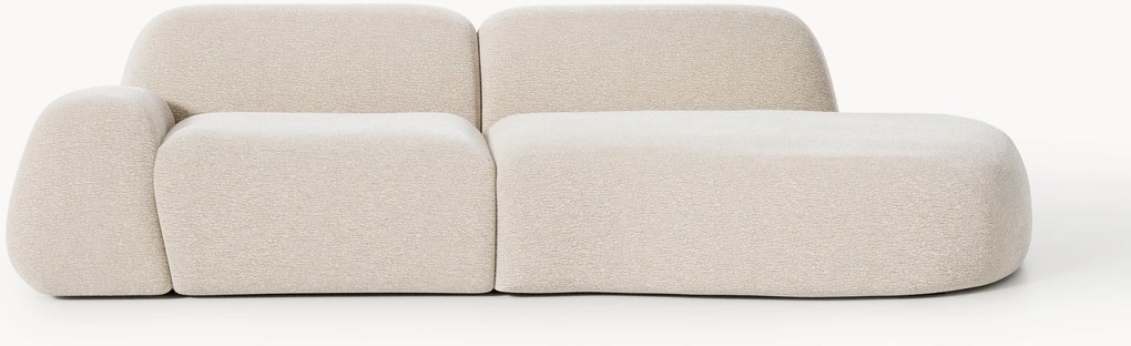 Módulo com chaise longue em teddy Wolke (3 lugares)