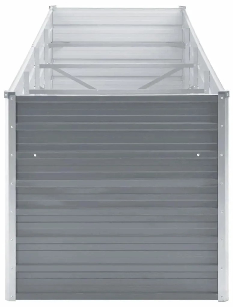 Canteiro elevado de jardim aço galvanizado 320x80x77cm cinzento