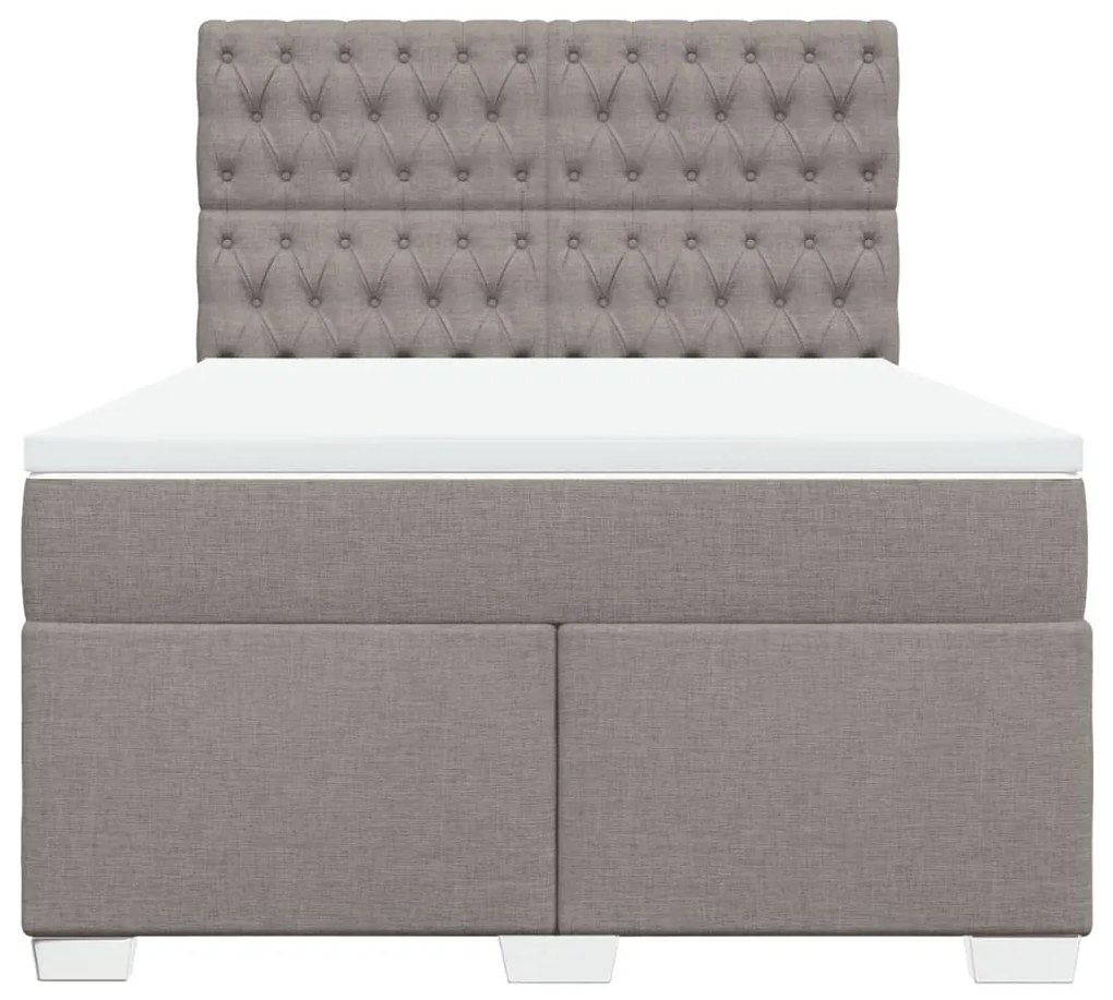Cama com molas/colchão 140x200 cm tecido castanho-acinzentado