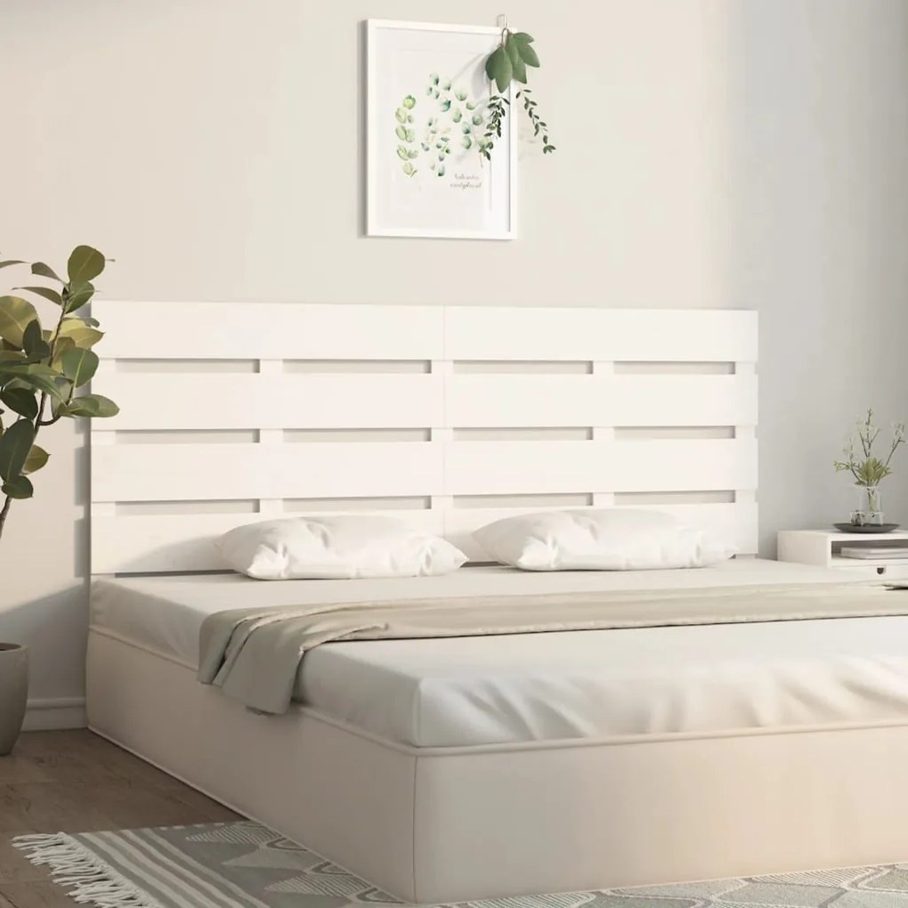 Cabeceira de cama 160x3x80 cm pinho maciço branco
