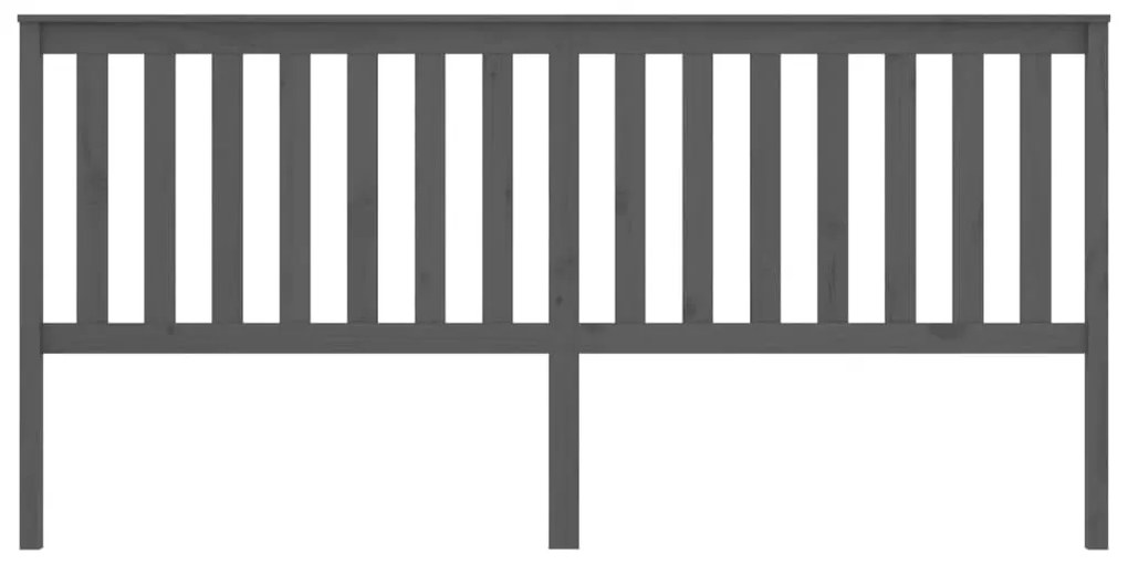 Cabeceira de cama 206x6x101 cm pinho maciço cinzento