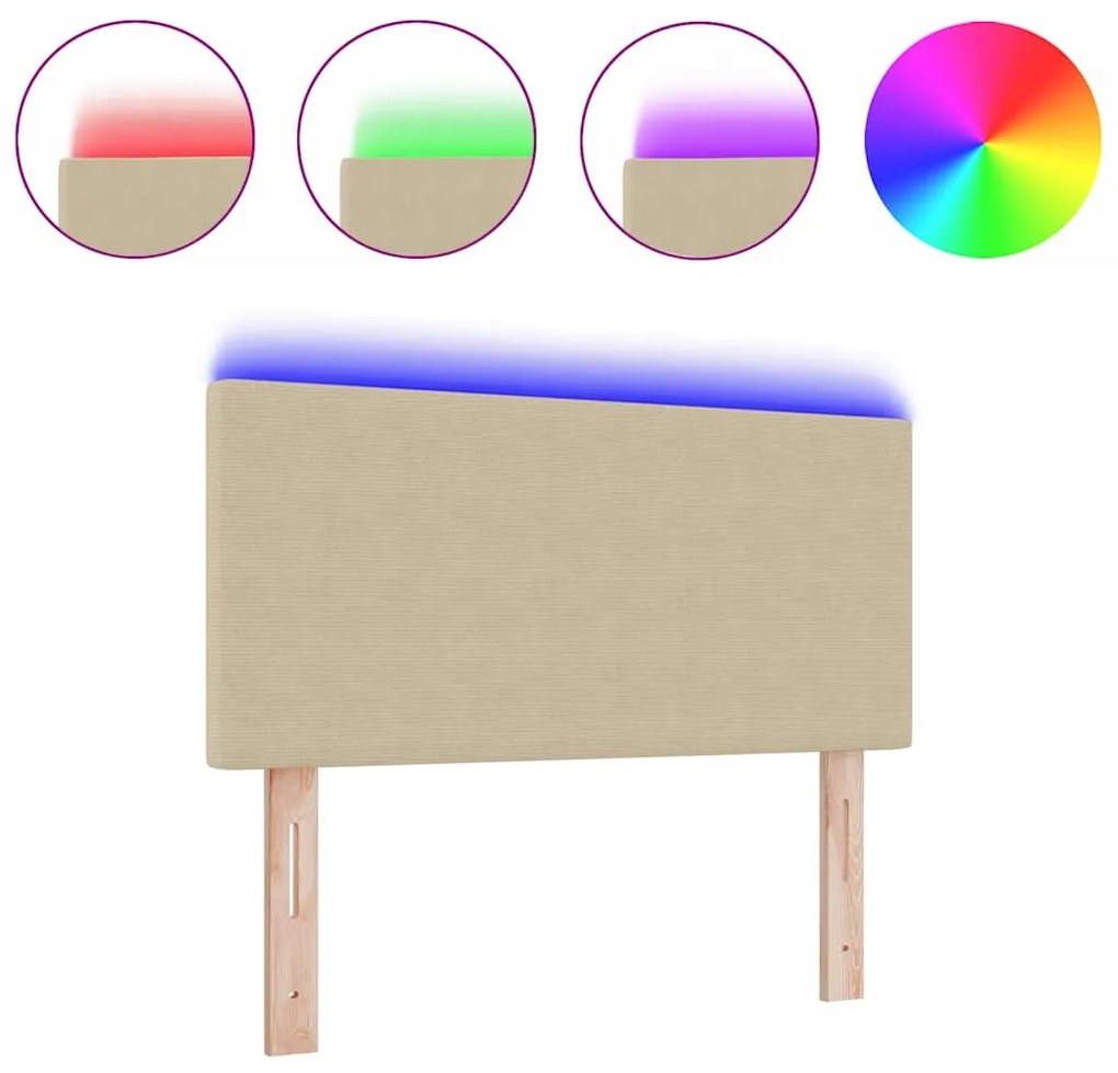 Cabeceira LED vidaXL Design Simples Verde Claro Cinza 100 cm Tecido de