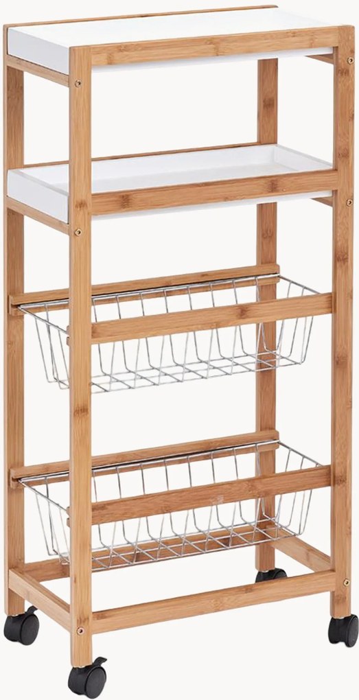 Carrinho de cozinha em madeira de bambu Morino