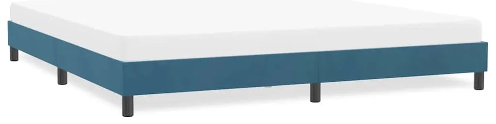 vidaXL Estrutura de cama sem colchão 180x210 cm veludo azul-escuro