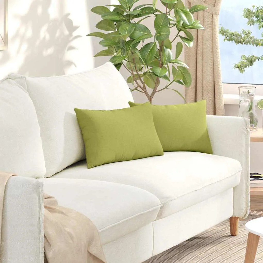 vidaXL Travesseiros de Sofá 2 pcs Verde Claro 50 x 30 cm tecido