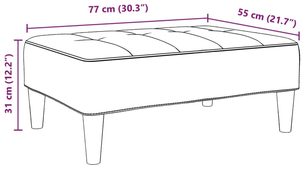 Apoio de pés 77x55x31 cm veludo cinzento-escuro