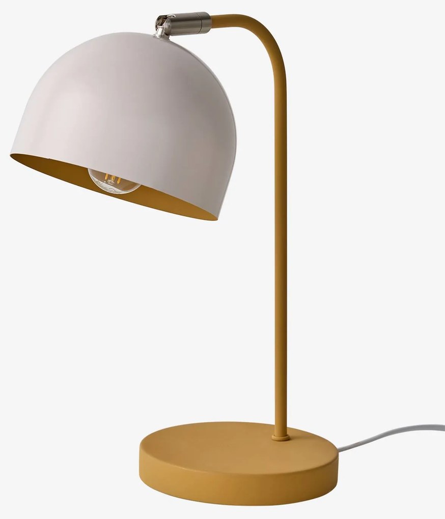 Candeeiro de mesa em metal bicolor canela