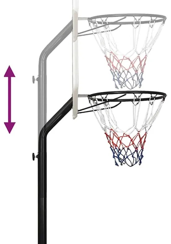 Tabela de basquetebol 237-307 cm polietileno branco