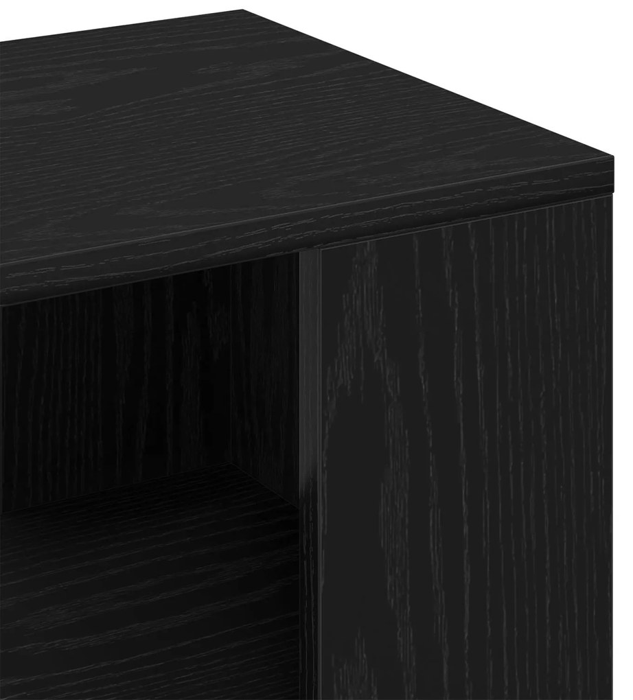 Mesa de Apoio vidaXL Preta de Carvalho 36x30x56 cm em Madeira Revestid