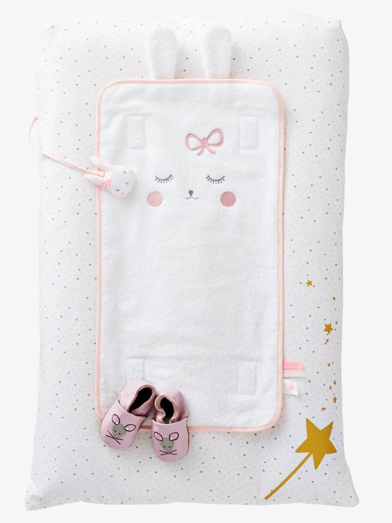Colchão de mudas, tema Princesa coelhinha branco/rosa