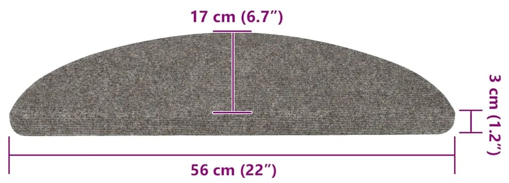 Tapetes de escada adesivos 30 pcs 56x17x3 cm cinzento