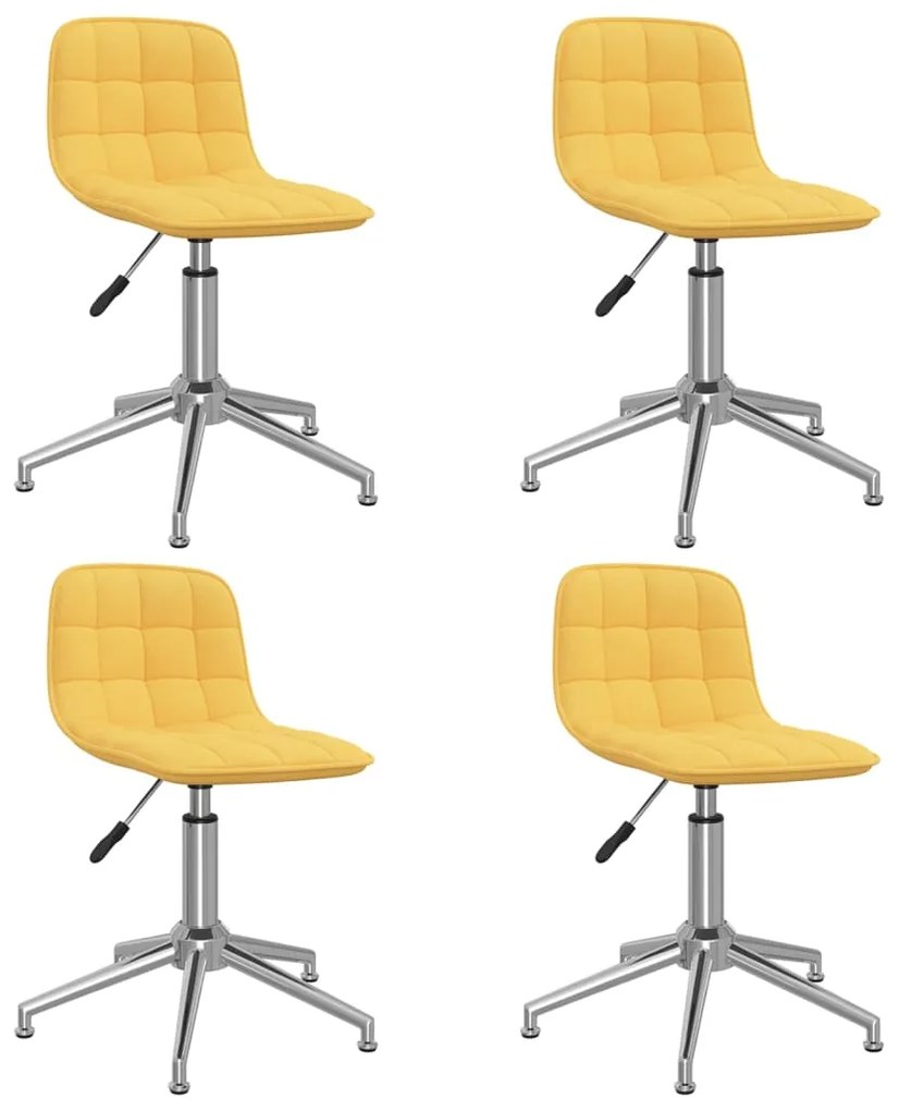 vidaXL Cadeiras de jantar giratórias 4 pcs tecido amarelo
