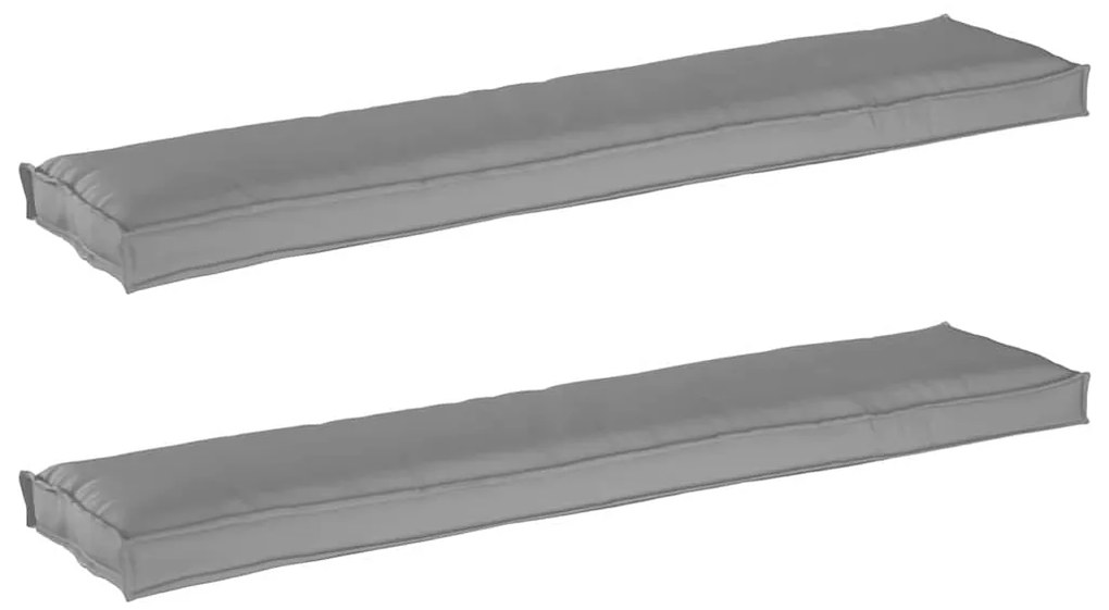 Cojines de Palete para Banco 2 pcs Cinza 180x40x8 cm Tecido Oxford