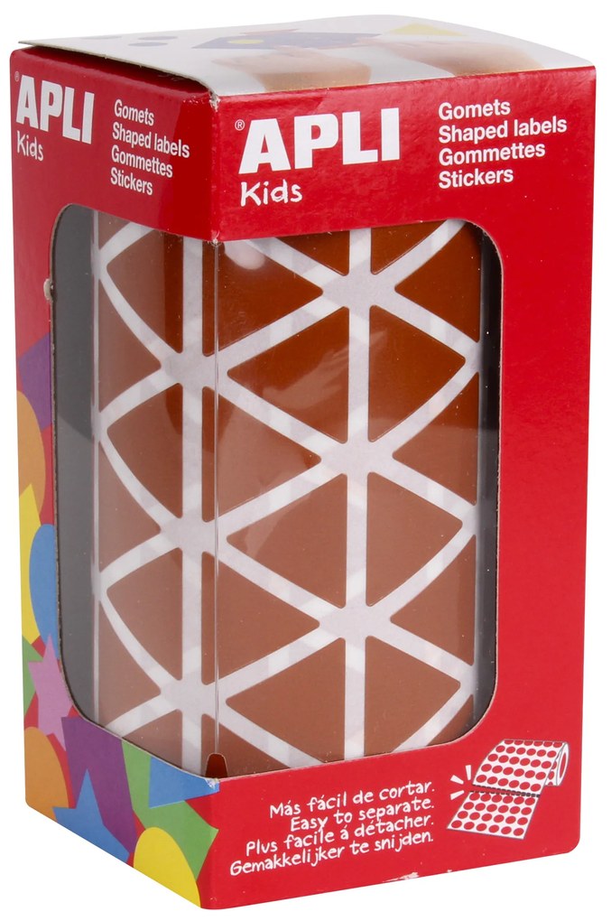 Rolo Autocolantes Triangular Castanho 20MM