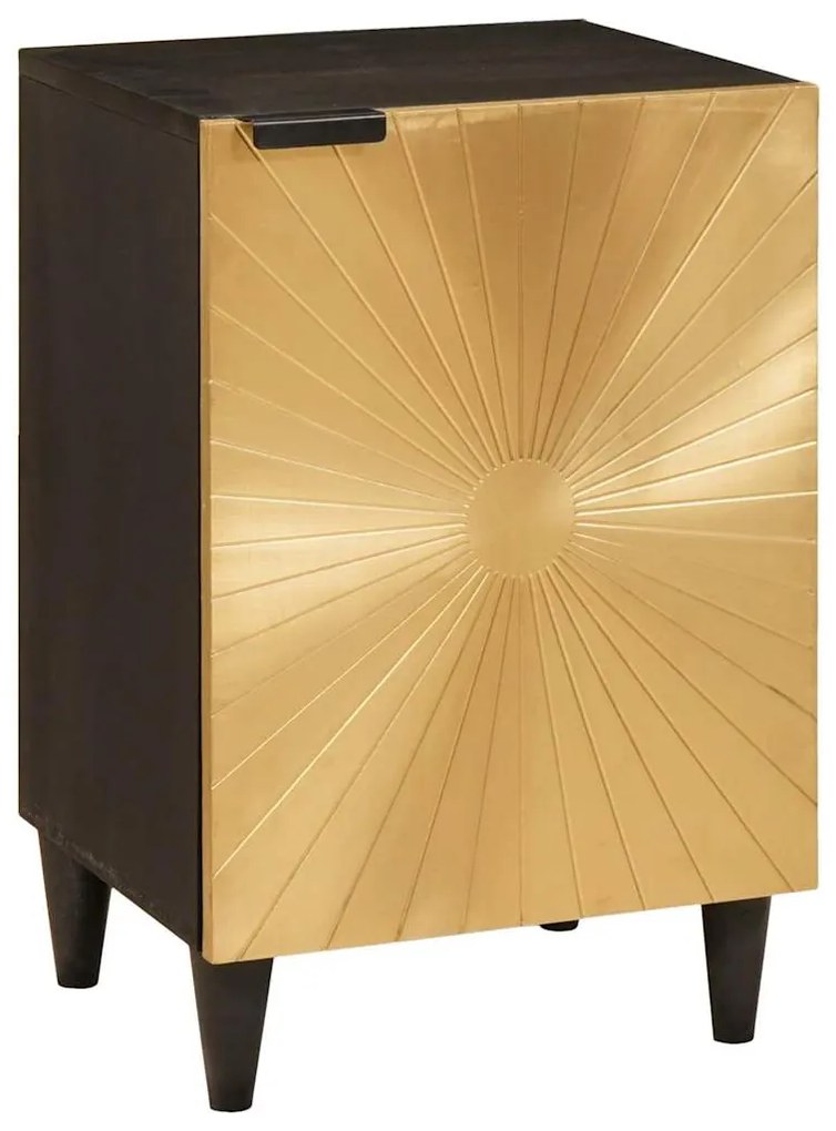 vidaXL Armário de Banheiro com prateleira Preto e Ouro 38 x 33 x 58 cm