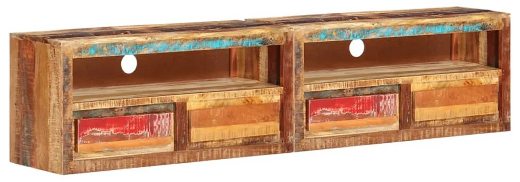 vidaXL Móveis de TV 2 pcs 88x30x40 cm madeira recuperada maciça