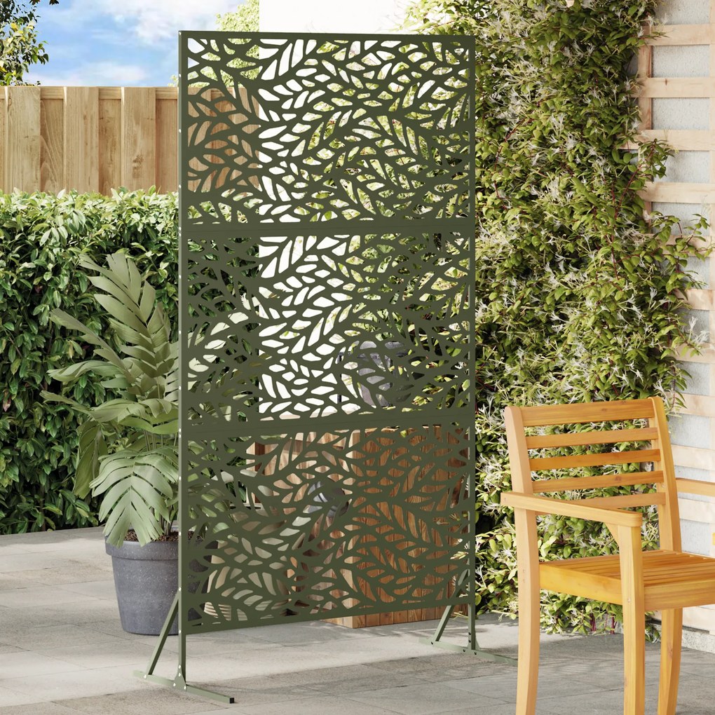 vidaXL Tela de Privacidade Verde Azeitona 100x50x180 cm Aço