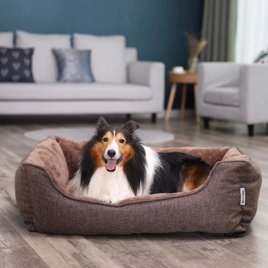 Cama lavável para cães 110 x 27 x 75 cm castanha