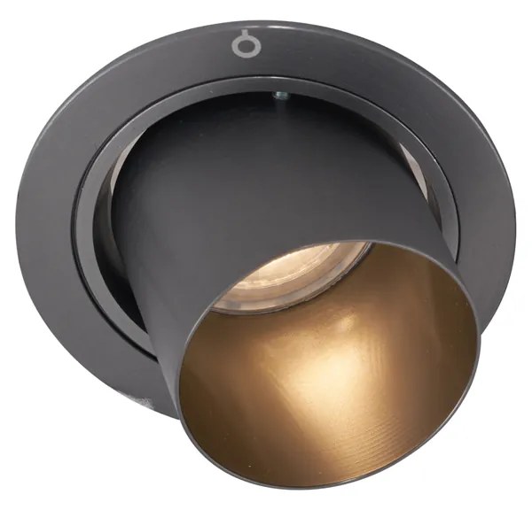 Set van 6 moderne inbouwspots gunmetal GU10 50mm rond kantelbaar - Installa Moderno