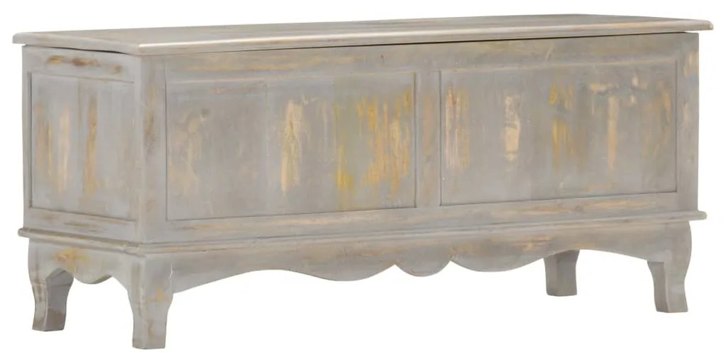 286314 vidaXL Caixa de arrumação 100x38x45 cm mangueira maciça cinzento